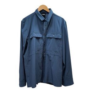 The North Face  Blue Activewear Snap Front‎ Long Sleeve Gorpcore Shirt Size L